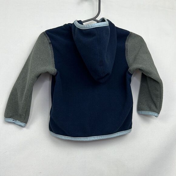 The North Face blue and gray hooded fleece full zip jacket size 6-12 months EUC - Picture 7 of 9